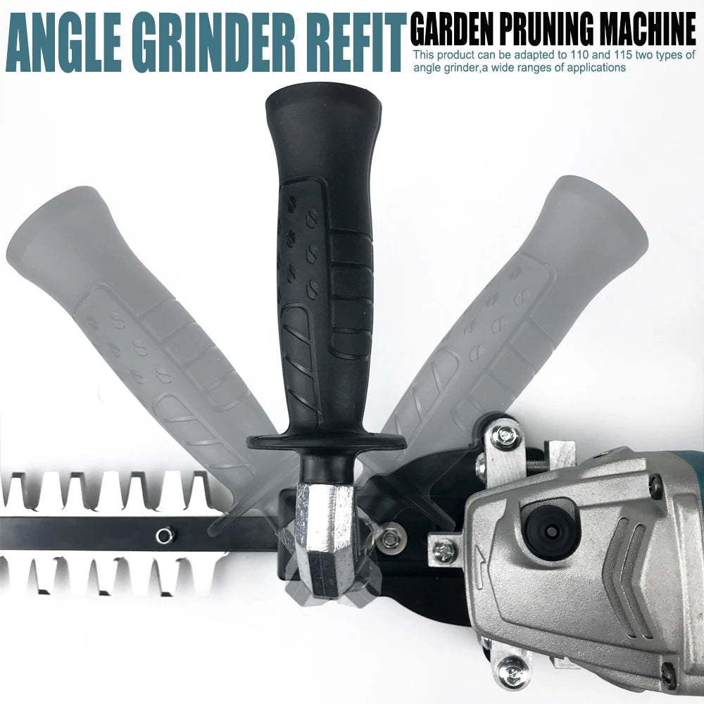 Angle Grinder Refit Garden Pruning Machine Tools Hedge Trimmer Pruning Tool Garden Home Compatible with 110/115 Type Angle Grind