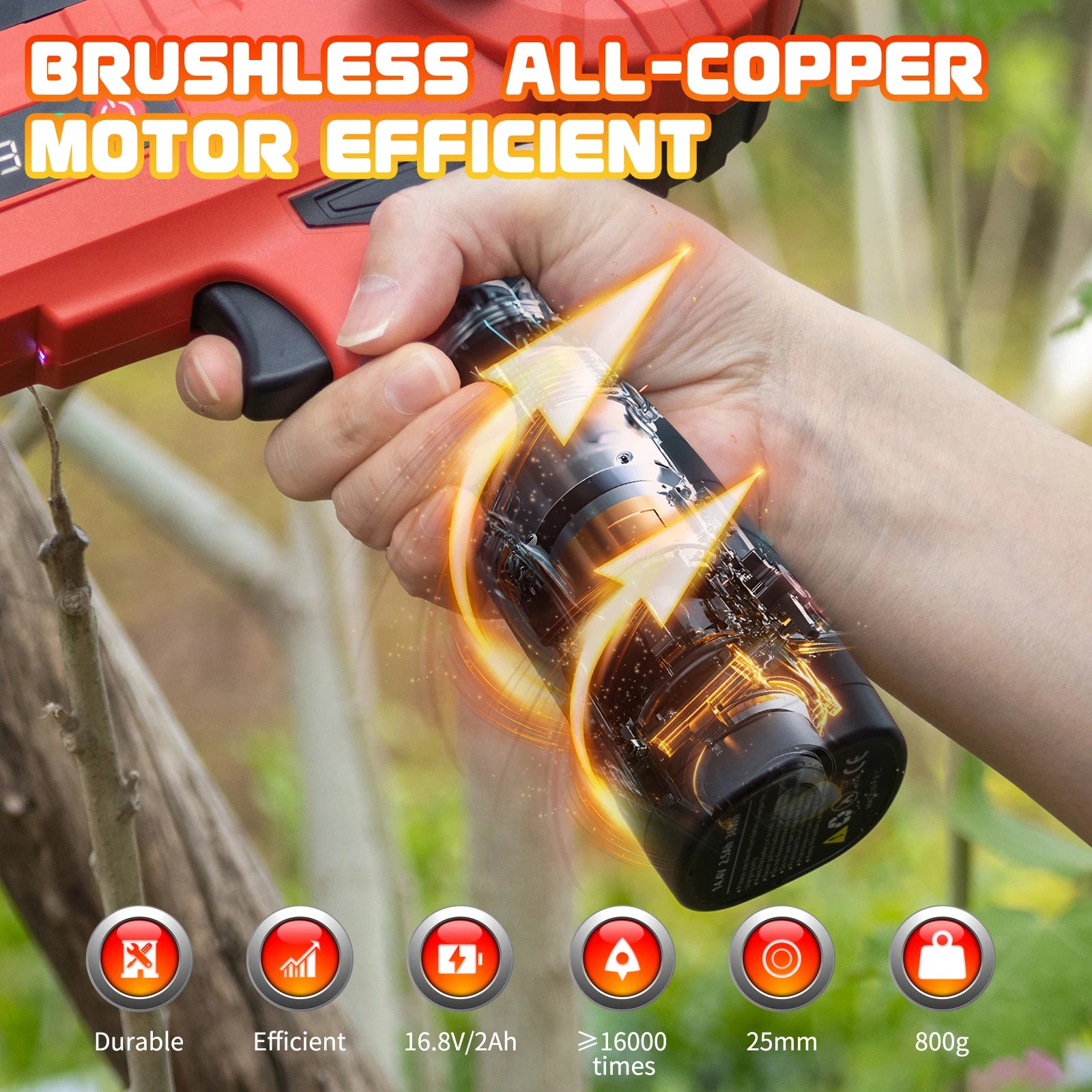 16.8V Garden Tools Garter Plants Branch Electric Tying Binding Machine Minced Vegetable Tapetool Tapener Tapes Home