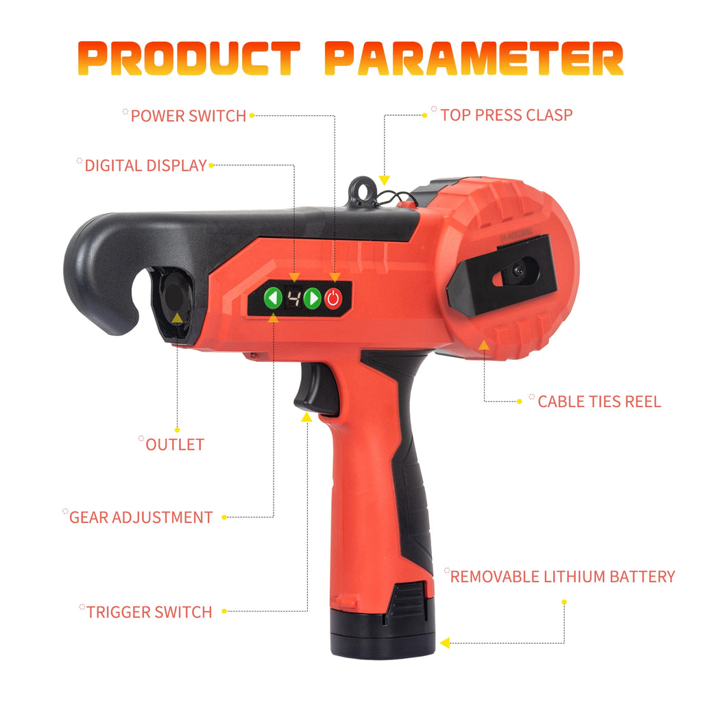 16.8V Garden Tools Garter Plants Branch Electric Tying Binding Machine Minced Vegetable Tapetool Tapener Tapes Home